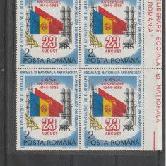 Romania,Rev de eliberare ,bloc de 4 ,nr lista 1223.