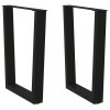 Gossi picioare pentru masa in forma de v 2 buc negru otel