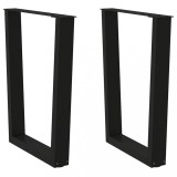 vidaXL Picioare de masă &icirc;n formă de V, 2 buc., negru, 60 x (72-73,3) cm, oțel