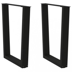 vidaXL Picioare de masă &icirc;n formă de V, 2 buc., negru, 60 x (72-73,3) cm, oțel