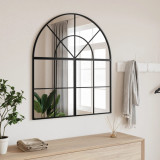 Oglinda de perete, negru, 80x40 cm, arcuita, fier GartenMobel Dekor, vidaXL