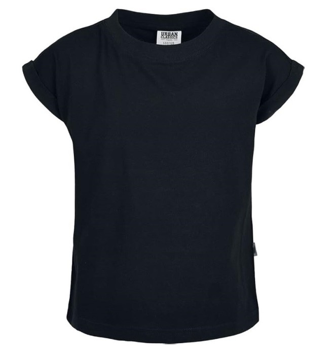Tricou cu maneca scurta pentru fete Urban Classics Extended Shoulder Tee, negru, 122 128 - OUTLET