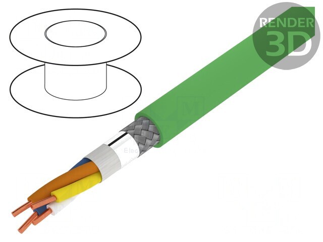 Cablu de Rețea HELUKAT PROFInet Cat 5e 2x2x22AWG Cu