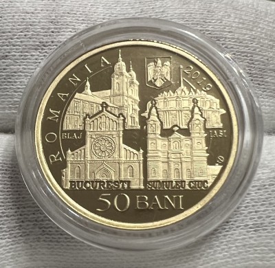 50 Bani 2019 PROOF, Alama, Romania, Vizita Papei Francisc in Romania foto