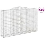 Cumpara ieftin Cosuri gabion arcuite 10 buc, 300x50x180/200 cm fier galvanizat