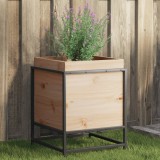 vidaXL Jardiniera Gradina Lemn Pin Masiv 40x40x50cm Maro - Ghiveci Exterior Robust, Decorativ