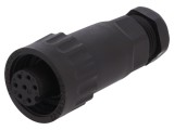 Mufă WA22 mamă PIN 7 6 PE IP67 10A 250V aurit 5-6,5mm