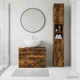 Cumpara ieftin Set de dulapuri pentru baie, 2 piese UTRECHT Stejar fumuriu