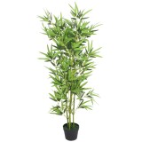 vidaXL Bambus artificial cu ghiveci 120 cm, verde
