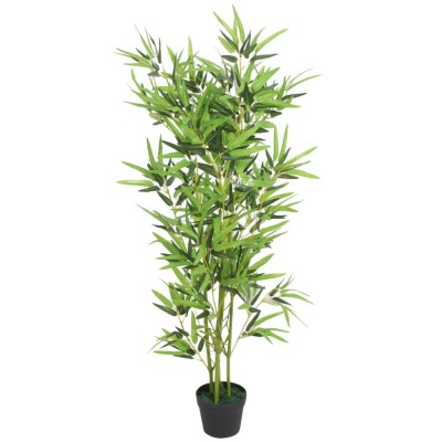 vidaXL Bambus artificial cu ghiveci 120 cm, verde foto