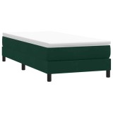 vidaXL Pat cu arcuri fără saltea verde &icirc;nchis 90x210 cm catifea 3315810