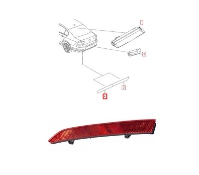 Element reflectorizant catadioptru VW Passat (B8), 08.2014-, partea Dreapta, Spate, spre exterior, OE foto