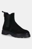 Gant botine din piele &icirc;ntoarsă Aligrey culoarea negru, cu platforma, 31553157