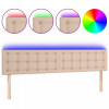 Tăblie de pat cu LED cappuccino 160x5x78/88 cm piele ecologică