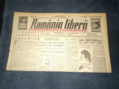 ZIAR ROMANIA LIBERA 28 NOIEMBRIE 1945 foto