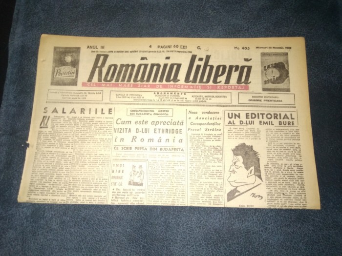 ZIAR ROMANIA LIBERA 28 NOIEMBRIE 1945