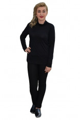 Bluza clasica cu gat tip helanca, neagra, material de calitate foto