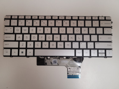 Tastatura Laptop 2in1, HP, Envy X360 13-BF, TPN-C161, N15666-001, N15666-B31, iluminata, argintie, layout US foto