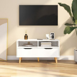 Comoda TV, alb, 90x40x48,5 cm, lemn prelucrat GartenMobel Dekor, vidaXL