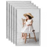 VidaXL Rame foto colaj pentru perete 5 buc. argintiu 70x90 cm MDF