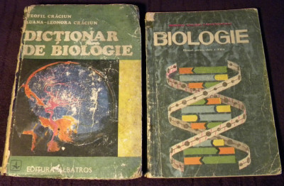 Manual + Dictionar de biologie pentru clasa a XII-a, Epoca de Aur 1987 - 1989 foto