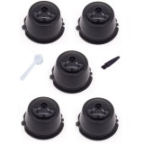 Set 5 Capsule cafea, reutilizabila, reincarcabila, compatibil Dolce Gusto, negru, cu periuta si lingurita
