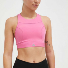 adidas Performance sutien sport culoarea roz, neted