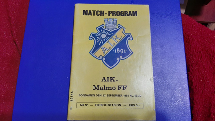 program AIK Stockolm - Malmo FF