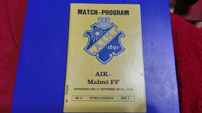 program AIK Stockolm - Malmo FF