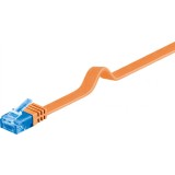 Cablu de retea RJ45 CAT 6A flat UTP 1m Orange, Goobay 96310