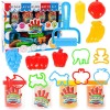 Set forme plastelina fructe si animale, Malplay 107297