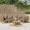 Set mobilier de gradina cu perne gri taupe, 6 piese, bambus GartenMobel Dekor, vidaXL