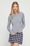 Abercrombie &amp; Fitch pulover femei, culoarea gri, light