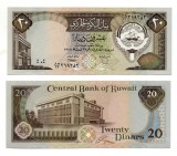 KUWAIT █ KUWEIT █ bancnota █ 20 Dinars █ 1980-1991 █ P-16b █ UNC █ necirculata