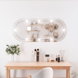 Gossi oglinda de perete cu lumini led 25x60 cm oval sticla