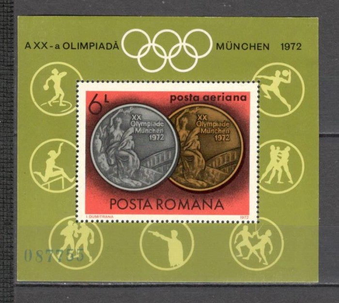 Romania.1972 Medalii olimpice MUNCHEN-Bl. ZR.466