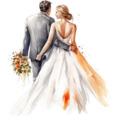 Sticker decorativ, Tineri Casatoriti, Alb, 64 cm, 1284STK-1