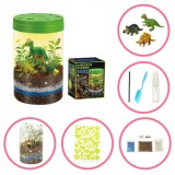 Set Creștere Dinozauri, mini-terrariu, LED, plante, educativ