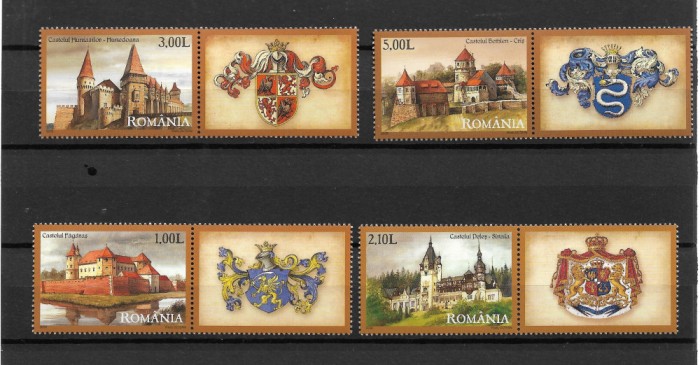 ROMANIA 2008 - CASTELE DIN ROMANiA, VINIETA 1, MNH - 1810d