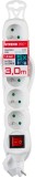 Prelungitor electric 3 m alb cu 5 prize si intrerupator Strend Pro