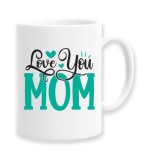 Cana alba personalizata &quot;Love you mom&quot;, INOVATIX&reg;. 330ml