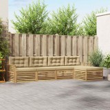 vidaXL Set de canapele de exterior cu pernă 5 pcs Alb și Bej Poliester 3390318