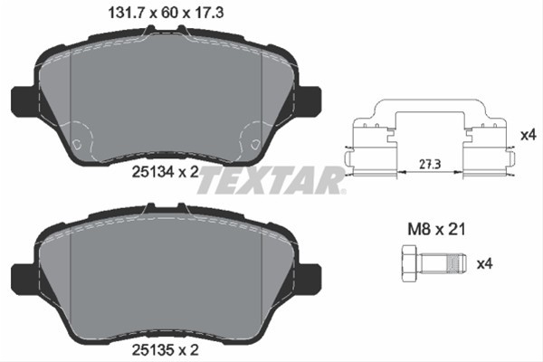 Set placute frana TEXTAR 2513402