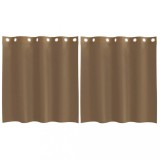 Cumpara ieftin Perdele Voile cu Oeje 2 buc Maro Deschis