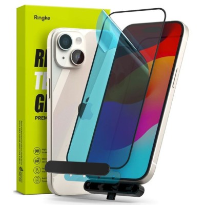 Folie pentru iPhone 15 Plus - Ringke Cover Display Tempered Glass - Black foto