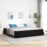 Cumpara ieftin Cadru de pat Negru 200 x 200 cm Catifea