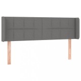 Cumpara ieftin Tablie de pat cu aripioare gri inchis 147x16x78/88 cm textil