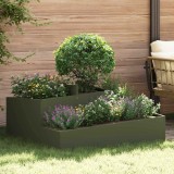 VidaXL Ghiveci de Grădină Verde Olive 100x100x50 cm de la - fabricat din oțel.