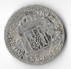 Moneda 1 real 1782 - Mexic sub Spania, 3,38 g argint 0,9030, cotatii ridicate!!! foto