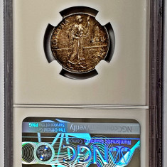 Monedă 1 Leu 1914 - Carol I | din argint | gradata NGC AU58